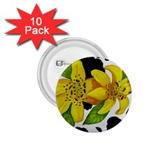 Floral Cow Print 1 75  Buttons (10 Pack)