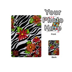 Floral Zebra Print Playing Cards 54 (mini) 