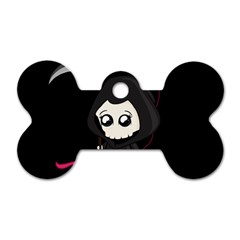 Cute Grim Reaper Dog Tag Bone (two Sides) by Valentinaart