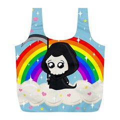 Cute Grim Reaper Full Print Recycle Bags (l)  by Valentinaart