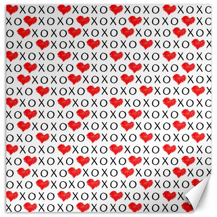 XOXO Valentines day pattern Canvas 16  x 16  