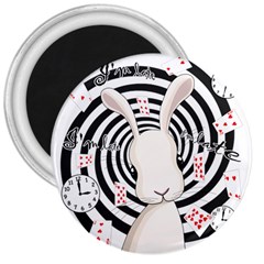 White Rabbit In Wonderland 3  Magnets by Valentinaart