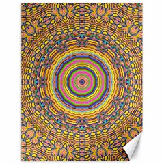 Wood Festive Rainbow Mandala Canvas 18  X 24   by pepitasart