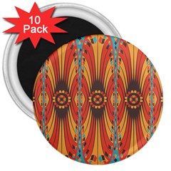 Geometric Extravaganza Pattern 3  Magnets (10 Pack)  by linceazul