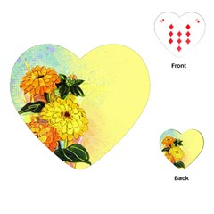 Background Flowers Yellow Bright Playing Cards (heart) 