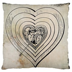 Heart Drawing Angel Vintage Large Flano Cushion Case (one Side)