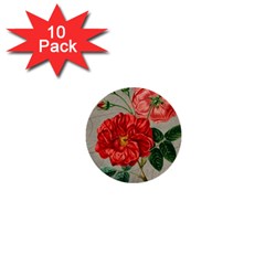 Flower Floral Background Red Rose 1  Mini Buttons (10 Pack) 