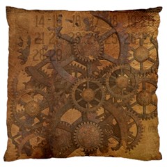 Background Steampunk Gears Grunge Large Flano Cushion Case (one Side)