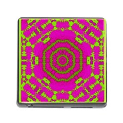 Fern Forest Star Mandala Decorative Memory Card Reader (square) by pepitasart