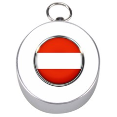 Austria Country Nation Flag Silver Compasses by Nexatart