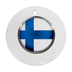 Finland Country Flag Countries Round Ornament (two Sides) by Nexatart