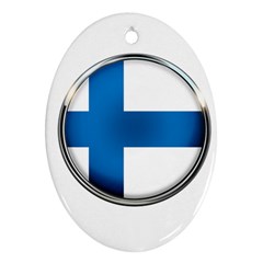 Finland Country Flag Countries Oval Ornament (two Sides) by Nexatart