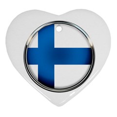 Finland Country Flag Countries Heart Ornament (two Sides) by Nexatart