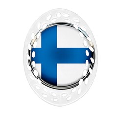 Finland Country Flag Countries Oval Filigree Ornament (two Sides) by Nexatart
