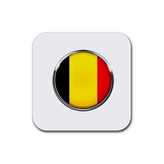 Belgium Flag Country Brussels Rubber Coaster (square)  by Nexatart