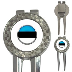 Estonia Country Flag Countries 3-in-1 Golf Divots by Nexatart