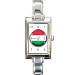 Hungary Flag Country Countries Rectangle Italian Charm Watch Front