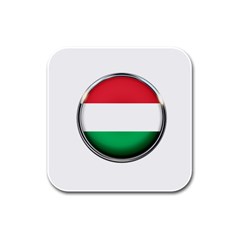 Hungary Flag Country Countries Rubber Square Coaster (4 Pack) 