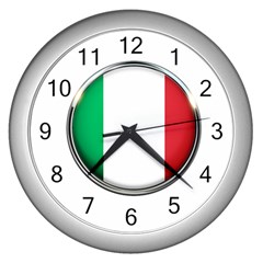 Italy Country Nation Flag Wall Clocks (silver)  by Nexatart