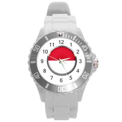 Monaco Or Indonesia Country Nation Nationality Round Plastic Sport Watch (l) by Nexatart