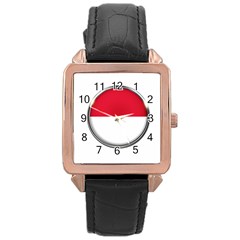 Monaco Or Indonesia Country Nation Nationality Rose Gold Leather Watch  by Nexatart