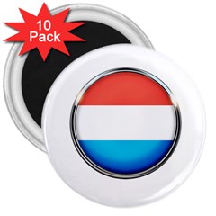 Luxembourg Nation Country Red 3  Magnets (10 Pack)  by Nexatart