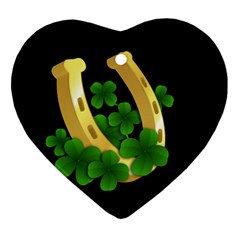  St  Patricks Day  Heart Ornament (two Sides) by Valentinaart