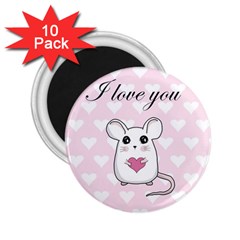 Cute Mouse - Valentines Day 2 25  Magnets (10 Pack)  by Valentinaart