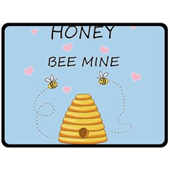 Bee Mine Valentines Day Fleece Blanket (large)  by Valentinaart