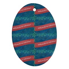 Valentine Day Pattern Ornament (oval) by dflcprints