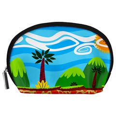 Landscape Background Nature Sky Accessory Pouches (large)  by Nexatart