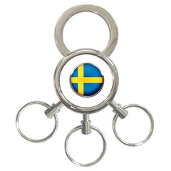Sweden Flag Country Countries 3-ring Key Chains