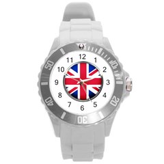 United Kingdom Country Nation Flag Round Plastic Sport Watch (l)