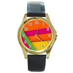 Background Abstract Round Gold Metal Watch