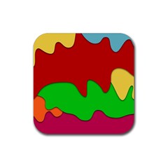 Liquid Forms Water Background Rubber Coaster (square) 