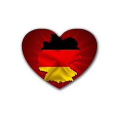 Germany Map Flag Country Red Flag Heart Coaster (4 Pack)  by Nexatart