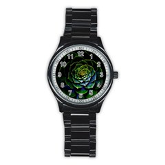 Nature Desktop Flora Color Pattern Stainless Steel Round Watch