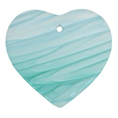 Blue Texture Seawall Ink Wall Painting Heart Ornament (two Sides) by Nexatart