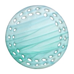 Blue Texture Seawall Ink Wall Painting Ornament (round Filigree) by Nexatart