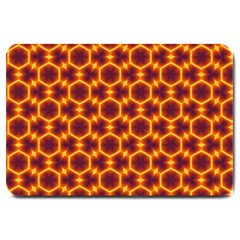 Black And Orange Diamond Pattern Large Doormat 