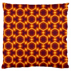 Black And Orange Diamond Pattern Large Flano Cushion Case (one Side) by Fractalsandkaleidoscopes