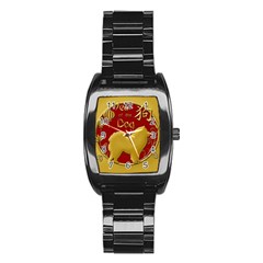 Year Of The Dog - Chinese New Year Stainless Steel Barrel Watch by Valentinaart