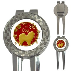 Year Of The Dog - Chinese New Year 3-in-1 Golf Divots by Valentinaart