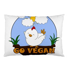 Go Vegan - Cute Chick  Pillow Case (two Sides) by Valentinaart