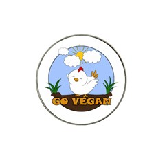 Go Vegan - Cute Chick  Hat Clip Ball Marker by Valentinaart