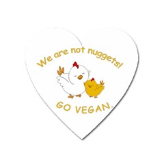 Go Vegan - Cute Chick  Heart Magnet by Valentinaart