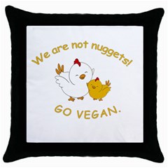 Go Vegan - Cute Chick  Throw Pillow Case (black) by Valentinaart
