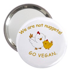 Go Vegan - Cute Chick  3  Handbag Mirrors by Valentinaart