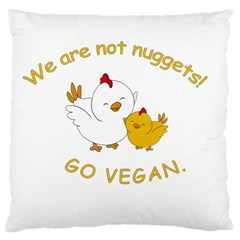 Go Vegan - Cute Chick  Large Cushion Case (one Side) by Valentinaart