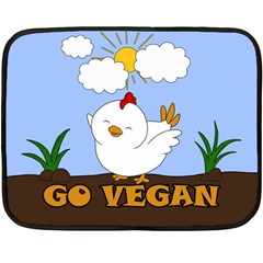 Go Vegan - Cute Chick  Fleece Blanket (mini) by Valentinaart